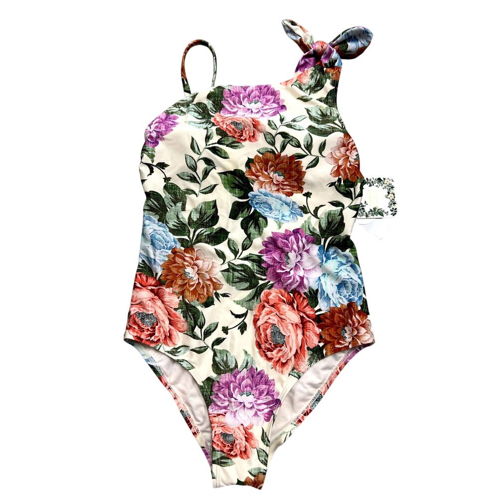 NWT Chelsea & Violet Girls Floral One Piece Swimsuit Size Youth 14